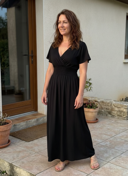 Robe Zoé longue · Noir